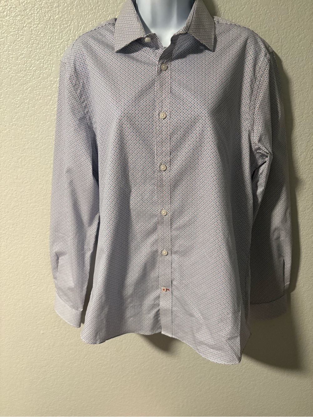 Tommy Hilfiger Light Blue Micro-Pattern Dress Shirt